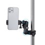 360 Pööratav reguleeritav toiminguga kaamera klambri taldriku alusehoidja telefoniklambriga (must)