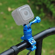 Puluz 360 градусов ротационен велосипеден алуминиев адаптер за адаптер с винт за GoPro Hero11 Black /Hero10 Черно /9 черно /8 черно /7/6/5 /5 сесия /4 сесия /4/3+ /3/2/1, DJI Osmo Действие и други камери за действие (сини)