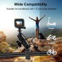 PuLuz Motorcykelkrabbklämman Styret Fixat Mount Holder för GoPro och andra actionkameror (Black)