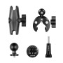 Puluzi mootorratta krabi klambri juhtraua fikseeritud kinnitushoidik GoPro ja muude tegevuskaamerate jaoks (must)