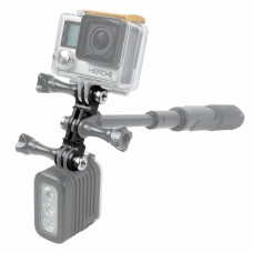 TMC HR385 Dupla Head Connection Camera LED Mount GoPro Hero11 fekete /hero10 fekete /9 fekete /8 fekete /7/6/5 /5 munkamenet /4 /4 /3+ /3/2/1, DJI Osmo Action és egyéb Akció kamerák (fekete)