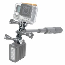 TMC HR385 Podwójna głowica Kamera Kamera LED dla GoPro Hero11 Black /Hero10 Black /9 Black /8 Black /7/6/5/5 Sesja /4 Sesja /4/3+ /3/2/1, DJI OSMO Action i inne Kamery akcji (szary)