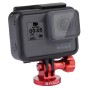 Puluz 1/4 tum skruvhålstativmontering CNC -adapter för GoPro Hero11 Black /Hero10 Black /9 Black /8 Black /7/6/5/5 Session /4 Session /4/3+ /3/2, DJI Osmo Action och andra actionkameror (röd)