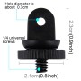 PULUZ Mini Size 1/4 inch Screw Tripod Mount Adapter for for GoPro Hero11 Black / HERO10 Black /9 Black /8 Black /7 /6 /5 /5 Session /4 Session /4 /3+ /3 /2 /1, DJI Osmo Action and Other Action Cameras, 3.9mm Diameter Screw Hole, 2.2cm Diameter