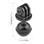 Puluz CNC אלומיניום ראש כדורי ראש מתאם לגיבור GoPro11 שחור /גיבור 10 מצלמות, קוטר: 2.5 ס"מ (שחור)