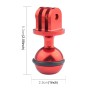 PULUZ  CNC Aluminum Ball Head Adapter Mount for GoPro Hero11 Black / HERO10 Black /9 Black /8 Black /7 /6 /5 /5 Session /4 Session /4 /3+ /3 /2 /1, DJI Osmo Action and Other Action Cameras, Diameter: 2.5cm(Red)