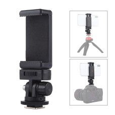 PULUZ 1/4 inch Screw Thread Cold Shoe Tripod Mount Adapter with Phone Clamp