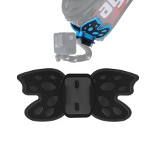 Butterfly Helmet Mount Adapter för GoPro Hero11 Black /Hero10 Black /9 Black /8 Black /7/6/5/5 Session /4 Session /4/3+ /3/2/1, DJI OSMO Action och andra actionkameror (svart )