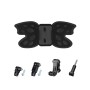 Butterfly Helm Mount-Adapter mit 3-Wege-Dreharm Arm & J-Hook Schnalle & lange Schraube für GoPro Hero11 Black /Hero10 Black /9 Black /8 /6/5 /5 Session /4 Session /4/3+ /3 /2/1, DJI OSMO -Aktion und andere Aktionskameras (schwarz)