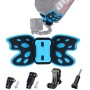 蝴蝶头盔安装适配器带有3向枢轴臂和J钩扣和长螺钉GoPro Hero11黑色 /英雄10黑色 /9黑色 /8黑色 /7/6/5/5 /5 Sessive /4 Sessive /4/3+ /3 /2/1，DJI OSMO动作和其他动作摄像机（蓝色）