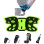 Адаптер за монтиране на шлем на пеперуди с 3-посочен въртящ се ръката и J-кука катарама и дълъг винт за GoPro Hero11 Black /Hero10 Черно /9 черно /8 черно /7/6/5 /5 сесия /4 сесия /4/3+ /3 /2/1, DJI Osmo Action и други камери за действие (флуоресцентно зе