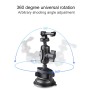 Triangle Suction Cup Mount Holder with Tripod Adapter & Steel Tether & Safety Buckle (Black)