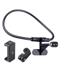 Hands Ingyenes lusta hordható nyakú kamera tartó telefonbilincskel, kibővített verzióval (fekete)