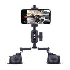 Tri-leg Suction Cup Connecting Rod Arm Phone Clamp Mount (Black)