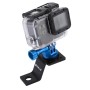 Фиксиран държач за алуминиева сплав Puluz с адаптер и винт за GoPro Hero11 Black /Hero10 Черно /9 Черно /8 черно /7/6/5 /5 сесия /4 сесия /4/3+ /3/2/1, DJI Osmo Action и други екшън камери (сини)