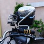 PuLuz Fixed Metal Motorcykelhållare Mount för GoPro Hero11 Black /Hero10 Black /9 Black /8 Black /7/6/5/5 Session /4 Session /4/3+ /3/2/1, DJI OSMO Action och andra actionkameror (Guld)