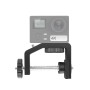 Puluz Heavy Duty C Clamp Camera Compall Mount с 1/4 инчов винт за GoPro Hero11 Black /Hero10 Черно /9 черно /8 черно /7/6/5/5 сесия /4 сесия /4/3+ /3/2/1 , DJI Osmo Action и други екшън камери (Black)
