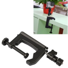Desktop Fixed Clamp Holder Mount with Tripod Adapter for GoPro Hero11 Black / HERO10 Black /9 Black /8 Black /7 /6 /5 /5 Session /4 Session /4 /3+ /3 /2 /1, DJI Osmo Action and Other Action Cameras, Clamp Size: 1 - 6 cm