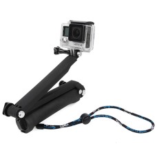 TMC HR289 3-Way HandHeld Monopod + Tribod + Käsinhihna kannettava maaginen kiinnitys Selfie Stick GoPro Hero6 /5/5 -istunnolle /4 istunto /4/3 + /3/2/1, xiaoyi ja muut toimintakamerat (musta)