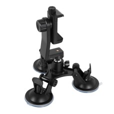 Car General Purpose Vehicle Bracket Suction Cup Fixed Glass Video Shooting Base, Shape: Suction Cup+PTZ+Phone Clip