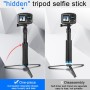 RUIGPRO One-piece Handheld Tripod Selfie Stick Telescopic Monopod Mount for DJI Osmo Action, GoPro HERO10 Black /9 Black / HERO8 Black /7 /6 /5 /5 Session /4 Session /4 /3+ /3 /2 /1, Xiaoyi and Other Action Cameras(Black)