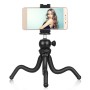 Пуллез мини -осьминог из осьминога с гибким штативом с шаровой головкой и зажимом телефона + адаптер для крепления штатива и длинный винт для камер SLR, GoPro, мобильный телефон, размер: 25CMX4.5см