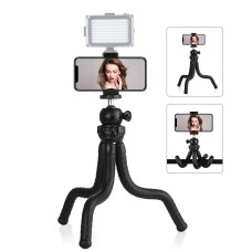 Пуллез мини -осьминог из осьминога с гибким штативом с шаровой головкой и зажимом телефона + адаптер для крепления штатива и длинный винт для камер SLR, GoPro, мобильный телефон, размер: 30 CMX5CM