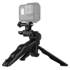Puluz Grip Folding Tripod Mount з адаптером та гвинтами для GoPro Hero111 Black /Hero10 Black /Hero9 Black /Hero8 Black /Hero7 /6/5/5 сеанси /4 сеанси /4 /3+ /3/2 /1, Xiaoyi та інші дії Камери, навантаження Макс: 2 кг (чорний)