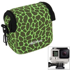 NEOPine GN-5 Leopard Texture Waterproof Housing Neoprene Inner Protective Bag Camera Pouch for GoPro HERO5/ 4 /3+ /3 /2 /1(Green)