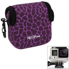 Neopine GN-5 leopárd textúrájú vízálló ház neoprén belső védő táska kamera tasak a GoPro Hero5 /4/3+ /3/2/1-hez (lila)