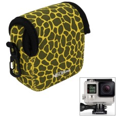 Neopine GN-5 leopárd textúra vízálló ház neoprén belső védő táska kamera tasak a GoPro Hero5 /4/3+ /3/2/1 (sárga)