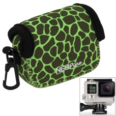 NEOPine GN-6 Leopard Texture Waterproof Housing Neoprene Inner Protective Bag Camera Pouch for GoPro HERO10 Black / HERO9 Black / HERO8 Black / HERO7 /6 /5 /5 Session /4 Session /4 /3+ /3 /2 /1, Insta360 ONE R, DJI Osmo Action and Other Action Camera(Gree