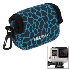 NEOPine GN-6 Leopard Texture Waterproof Housing Neoprene Inner Protective Bag Camera Pouch for GoPro HERO10 Black / HERO9 Black / HERO8 Black / HERO7 /6 /5 /5 Session /4 Session /4 /3+ /3 /2 /1, Insta360 ONE R, DJI Osmo Action and Other Action Camera(Blue
