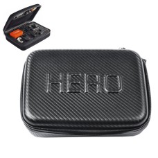 Carbon Fiber Shockproof Waterproof Portable Case for GoPro Hero11 Black / HERO10 Black / HERO9 Black / HERO8 Black / HERO7 /6 /5 /5 Session /4 Session /4 /3+ /3 /2 /1, DJI Osmo Action and Other Action Cameras (ST-130)(Black)