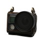 Pro texturu GoPro HERO4 Litchi Opravné kožené ochranné pouzdro s prakem (černá)