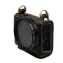 Для GoPro Hero4 Litchi Texture Подлинный кожаный защитный чехол с стропами (черный)