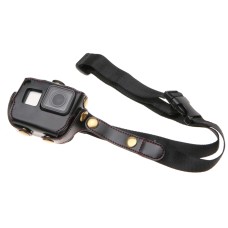 A GoPro Hero7 Black /6/5 PU bőrház tok nyakheveder és gombok (fekete) esetén