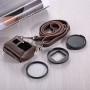 PULUZ POUR GOPRO HORO7 Noir / 6/5 Litchi Texture Enroulement de boîtier en cuir avec trou de clé et sangle de cou et objectif UV 52 mm (marron)