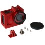 Étui de protection en alliage universel en aluminium avec capuchon de protection de 40,5 mm de diamètre et objectif pour SJCAM SJ5000 & SJ5000X & SJ5000 WiFi Sport Action Camera (rouge)