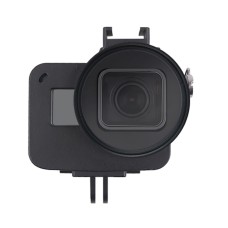 Housing Shell CNC hliníková slitina ochranná klece s pojišťovacím rámcem a 52mm UV objektivem pro GoPro Hero7 Black /6/5 (černá)