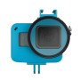 Захисна оболонка з ЧПУ з Алюмінієвого сплаву Захисна клітка зі страховим каркасом та 52 -мм УФ -об'єктив для GoPro Hero7 Black /6/5 (синій)