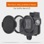 საბინაო ჭურვი CNC ალუმინის შენადნობის დამცავი გალიაში სადაზღვევო ჩარჩოთი და 52 მმ ულტრაიისფერი ობიექტივი GoPro Hero7 Black /6/5 (ლურჯი)