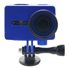 Für Xiaomi Xiaoyi Yi II Sport Action Camera Aluminiumlegierung Häuserschutzhülle mit Linsenschutzkappe (Dunkelblau)