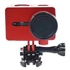 Für Xiaomi Xiaoyi Yi II Sport Action Camera Aluminiumlegierung Schutzhäuser mit Linsenschutzkappe (rot)