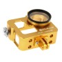 Puluzi korpuse kest CNC alumiiniumsulami kaitsepuur 37 mm UV -objektiivi filtri ja objektiivi korgiga GoPro Hero3+ /3 jaoks (kuld)