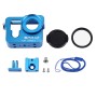 PULUZ Housing Shell CNC Aluminum Alloy Protective Cage with 37mm UV Lens Filter & Lens Cap for GoPro HERO4(Blue)