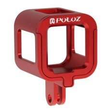 Puluz Deating Shell CNC סגסוגת סגסוגת אלומיניום כלוב מגן עם מסגרת ביטוח עבור GoPro Hero5 מושב /Hero4 מושב /מפגש גיבור (אדום)