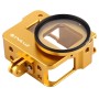 PULUZ Housing Shell CNC Aluminum Alloy Protective Cage with 52mm UV Lens for GoPro HERO(2018) /7 Black /6 /5(Gold)