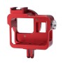 PULUZ Housing Shell CNC Aluminum Alloy Protective Cage with 52mm UV Lens for GoPro HERO(2018) /7 Black /6 /5(Red)