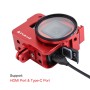 PULUZ Housing Shell CNC Aluminum Alloy Protective Cage with 52mm UV Lens for GoPro HERO(2018) /7 Black /6 /5(Red)
